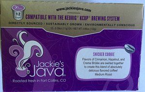 Snicker Cookie Flavored Coffee 12ct K-Cups by Colorado artisan roaster Jackie's Java