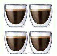 Bodum Pavina Double Wall 2.5 Ounce Small Tumbler Glass, Set of 4