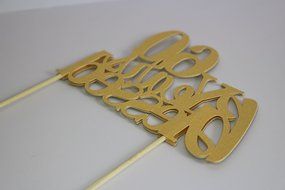 All About Details Gold 60-Years-Blessed Cake Topper
