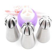 Pridebit 2016 New Russian Piping Tips Cake/Cupcake Decorating Icing Tips 3 Large Sphere Ball Tips 1 Tri-color...