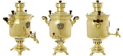 Wood and Coal Samovar. Russian National Traditions. Best Tea Kettle Pot. (5 Liter, Popular) N9