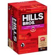 Hills Bros Coffee Gourmet Medium Roast, 12 Compostable Single Serve Cups, 3.8 Ounce N30