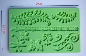 Silicone Leaf Butterfly Lace Mold Edgings Fondant Model DIY Cake Tool