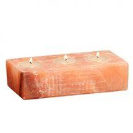 Himalayan Salt Double Candle Holder (2 holes; 5.5 x 2.5 x 2.1 inches) N9