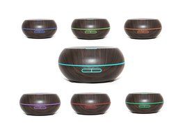 WHISPER TECH&reg; Ultrasonic Aromatherapy Humidifier &amp; Essential Oil Diffuser - Dark Faux Wood - 7 LED Mood Lights...