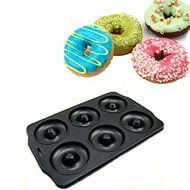 6 Cavities Holes Nonstick Carbon Steel Doughnut Mold Mould Cake Biscuit Pan Molds