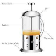 KUWAN French Press Coffee Tea Maker 20 Ounce Double Filter Coffee Press Pot with Stainless Steel Heat Resistant...