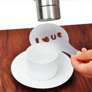 VANKER 16Pcs Latte Art Cappuccino Coffee Barista Stencils DIY Decoration Tool N2