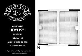 Idylis B Style Compatible HEPA Air Purifier Filter Motor City Home Products Brand Replacement (2) N2