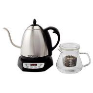 NEW! Bonavita Combo 2 V-Temp Kettle with FREE Tea Brewer, Silver/Black Stainless Steel Finish N3