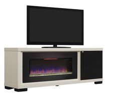 ClassicFlame 47IMM4931-T406 Brickell TV Stand for TVs up to 80", Antique White (Electric Fireplace sold separately)