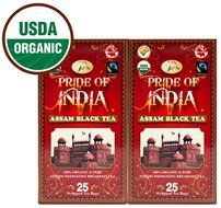 Pride Of India Organic Indian Assam Black Tea, 25 Tea Bags N12