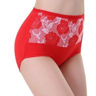 Underpants ，Beautyvan Comfortable High Waist Cotton Women Briefs Healthy Panties Underwear Plus Size (L, Red) N3