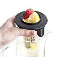 Bl&uuml;mwares Glass Pitcher with Infusion Core &amp; Airtight Stainless Steel Lid | Holds 1 Liter N2