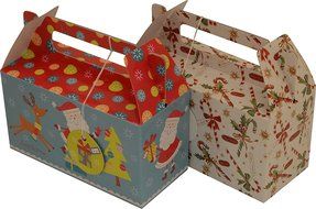 Cookie gift boxes / munchkin boxes kit, foldable with gift tags, assorted sizes and designs, 12 boxes (Christmas 2)
