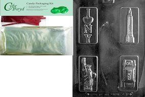 Cybrtrayd P027 NY Theme Box Set Chocolate Candy Mold with Exclusive Cybrtrayd Copyrighted Chocolate Molding Instructions...