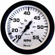 Faria Beede Instruments 32909 4 in. Euro White Speedometer, 55MPH Mechanical