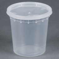 SunnyCare&reg; 24 oz.Microwavable Translucent Plastic Deli Container with Lid -(Case of 250)