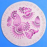 Sher FOUR-C Cake Top Stencil Cake Design Tools ,Cookie And Coffee Stencils, Cupcake DecorationTemplate Mold N2
