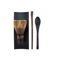 BambooMN Brand - 1 Set - Golden Chasen (Tea Whisk) + Chashaku (Hooked Bamboo Scoop) for preparing Matcha + Tea... N2