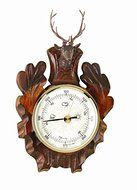 Barometer made of wood with deer head TU 96.00