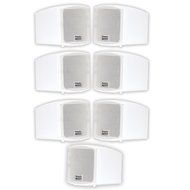 Acoustic Audio AA321W Mountable Indoor Speakers 1400 Watts White Bookshelf 7 Piece Set AA321W-7S