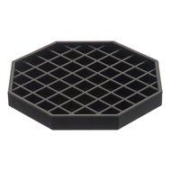 (Set of 2) Octagonal Black Plastic Drip Tray - 6 x 6 Inches N2