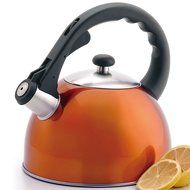 Creative Home Satin Splendor High Quality Stainless Steel 2.8-Quart Whistling Tea Kettle, Chartreuse N5