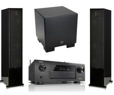 Martin Logan Motion 60XT Black Floorstanding Speakers with Dynamo 700W Subwoofer and Denon AVR-X6300H A/V Receiver