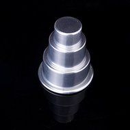 Tinksky Round Cake Pans Tart Cupcake Mold Pudding Mould Baking Tool (Silver)