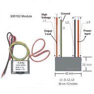 Negative ion Generator High Density Output 7.5Kv, input 120VAC, Module Only