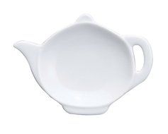 Harold Import Company Cat-Shaped Tea Bag Holder and Resting Caddy, 3.75", Fine White Porcelain