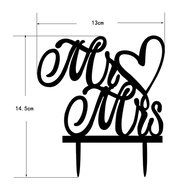 Aisila Mr and Mrs Cake Topper Black Acrylic Cake Toppers for Wedding Party Decoration