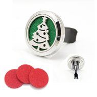 316L Surgical Stainless Steel Xmas Tree Locket Car Air Freshener Aromatherapy Essential Oil Diffuser Vent Clip N4
