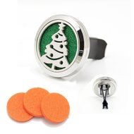 316L Surgical Stainless Steel Xmas Tree Locket Car Air Freshener Aromatherapy Essential Oil Diffuser Vent Clip N5