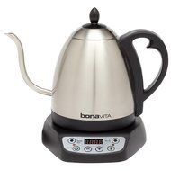 NEW! Bonavita Combo 2 V-Temp Kettle with FREE Tea Brewer, Silver/Black Stainless Steel Finish N4
