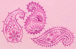 Designer Stencils C732 Jaipur Paisley Cake Stencil Set, Beige/semi-transparent