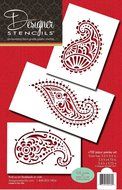 Designer Stencils C732 Jaipur Paisley Cake Stencil Set, Beige/semi-transparent N2