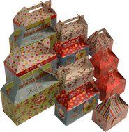 Cookie gift boxes / munchkin boxes kit, foldable with gift tags, assorted sizes and designs, 12 boxes (Christmas 2) N2
