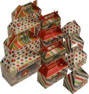 Cookie gift boxes / munchkin boxes kit, foldable with gift tags, assorted sizes and designs, 12 boxes (Christmas 2) N3