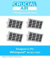 4-pack Refrigerator Air Filters fits Whirlpool Air1 Fresh Flow Compare to Part # W10311524, 2319308 &amp; W10335147...