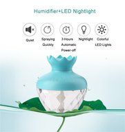 Deli 180ml Mini Personal Seven Colors Lotus Lamp Mist Humidifier, Portable Quiet USB LED Night Light Air Purifier... N2