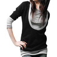 Women's Blouse,Laimeng Cotton blend Fashion Women Loose Pullover T Shirt Long Sleeve Blouse (M, Purple) N3