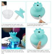 Deli 180ml Mini Personal Seven Colors Lotus Lamp Mist Humidifier, Portable Quiet USB LED Night Light Air Purifier... N3