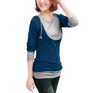 Women's Blouse,Laimeng Cotton blend Fashion Women Loose Pullover T Shirt Long Sleeve Blouse (M, Purple) N4