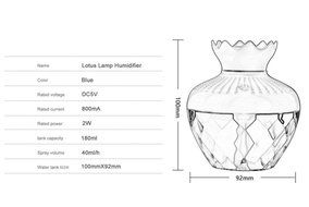 Deli 180ml Mini Personal Seven Colors Lotus Lamp Mist Humidifier, Portable Quiet USB LED Night Light Air Purifier... N4