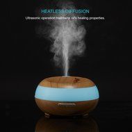 Anypro Aromatherapy Essential Oil Diffuser Ultrasonic Cool Mist Humidifier 300ml Wood Grain N9