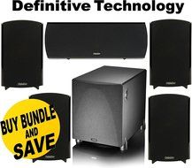 Definitive Technology 5.1 Speaker System with ProMonitor 1000, ProCenter 1000, and ProSub 800 in Black