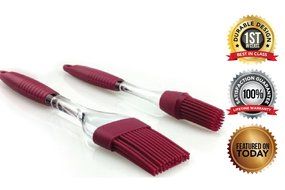 Eco-Friendly 2 Piece Set Silicone Basting Brushes &amp; Pastry Brush Set for Cooking, Baking &amp; Grilling, Heat-Resistant... N3