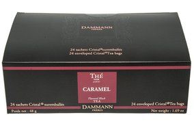 DAMMANN FRERES Caramel Toffee Flavored Black Tea, 24 Cristal Teabags